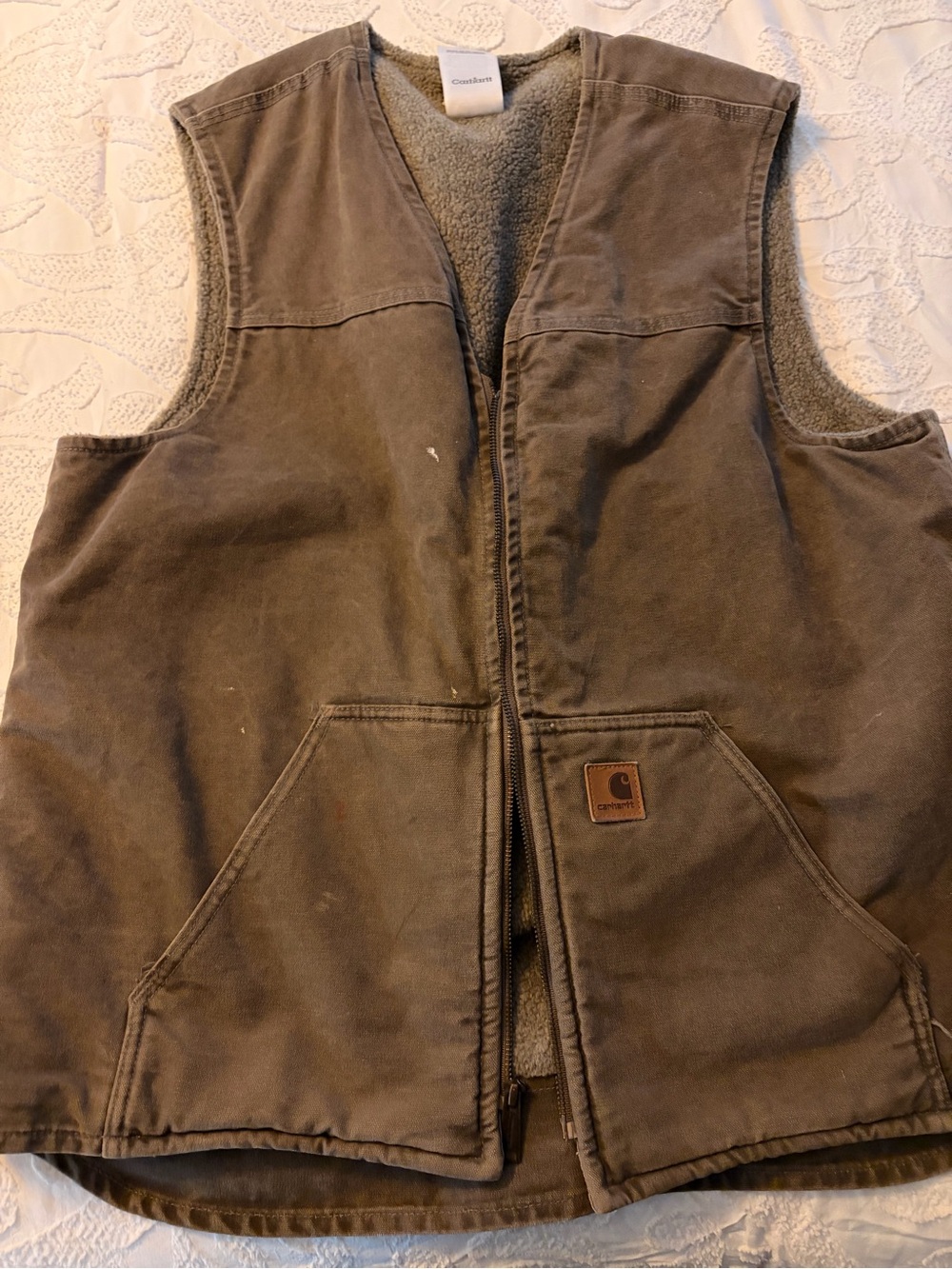 Carhartt Brown Sherpa-Lined Men's Work Vest